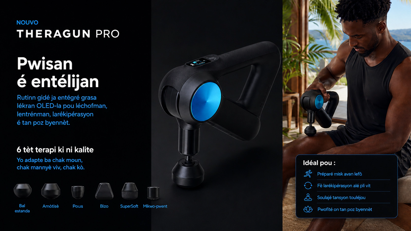 Theragun Pro G4 utilisé pour la récupération musculaire